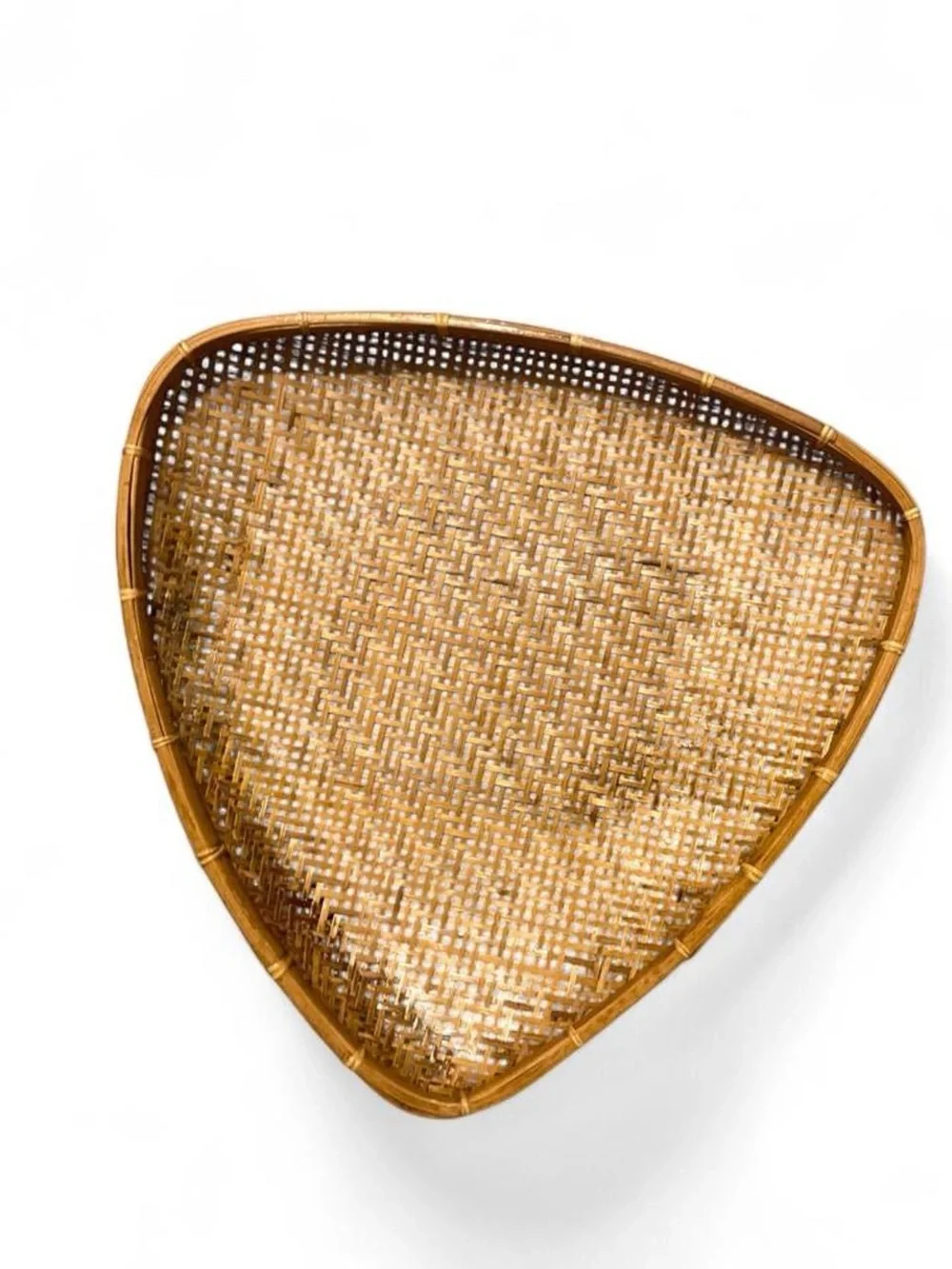 Vintage Triangular Japan Style Wicker Basket Tray Drying